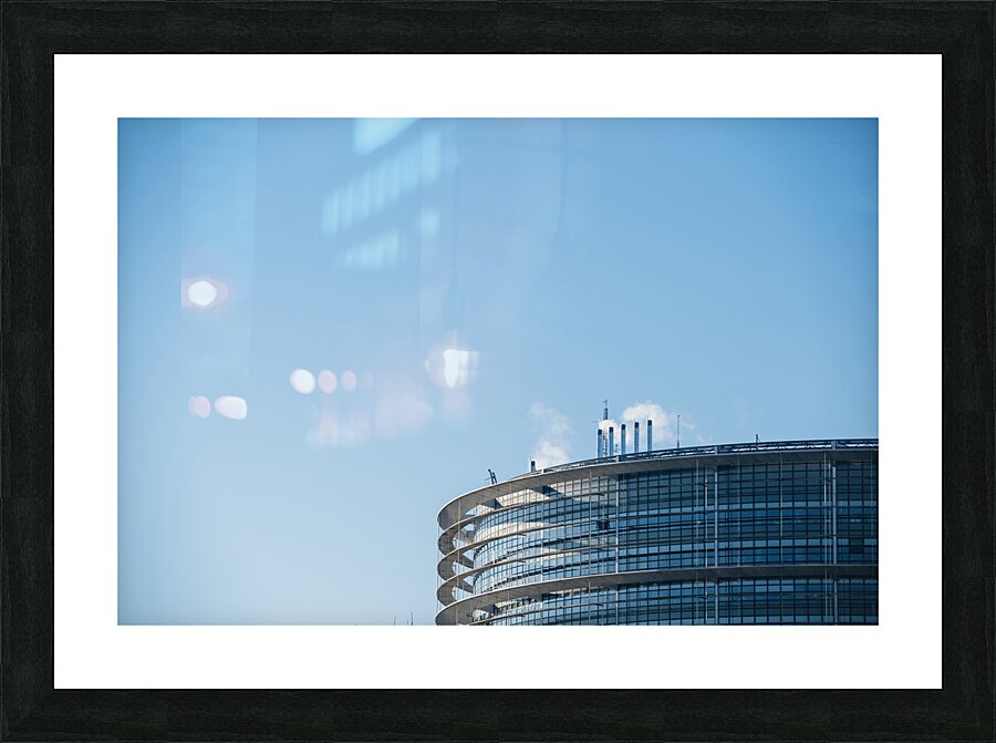 Rooftop steam pipe on cold winter Picture Frame print