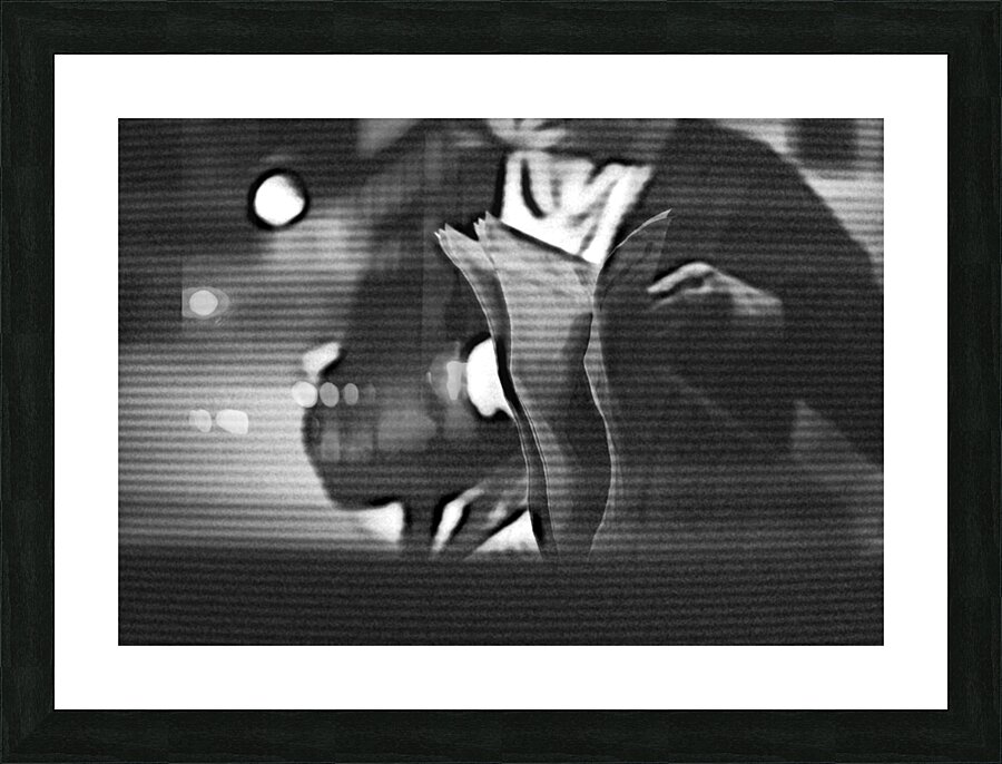 lonely woman reading in the evening room latest newspaper   reading breaking news Picture Frame print