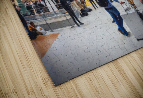 wide angle view of group of tourists with luggage on inside larg Adrian H  puzzle