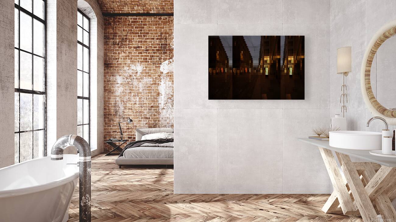 Illuminated Urban Nightscape Reproduction