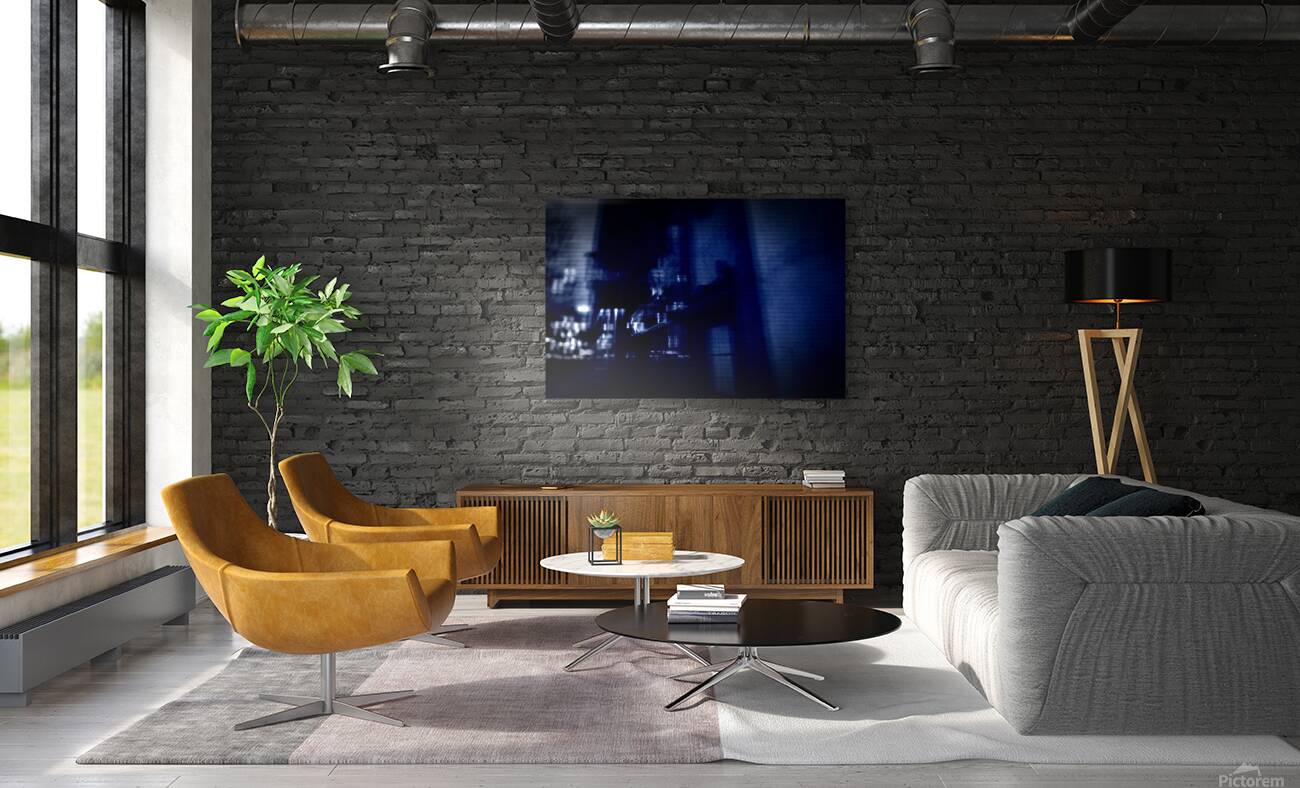 Dark Occult TV Effect with Blue Shadows Reproduction