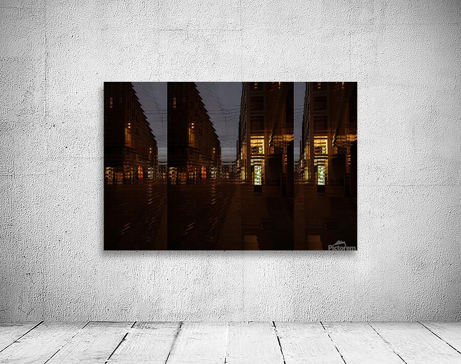 Illuminated Urban Nightscape Wall Preview