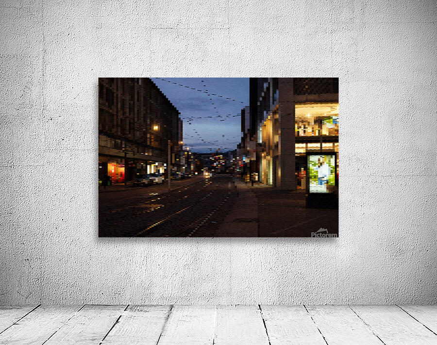 Midnight Glow: Illuminated City Street Wall Preview