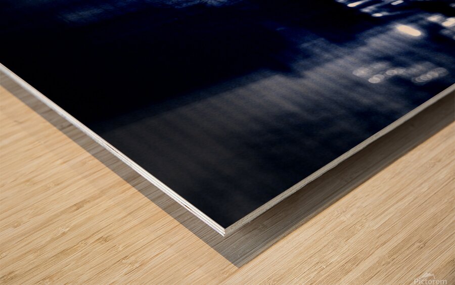 Dark Occult TV Effect with Blue Shadows Wood print