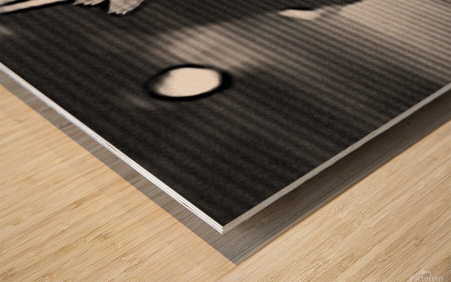 lonely woman reading in the evening room latest newspaper   reading breaking news Wood print