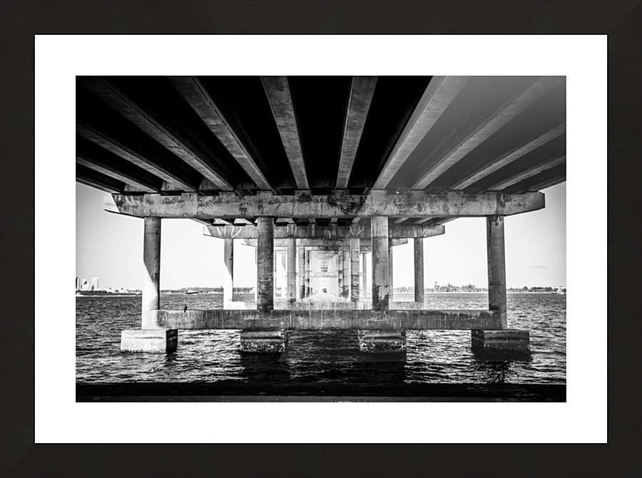 Under Rickenbacker Causeway Picture Frame print