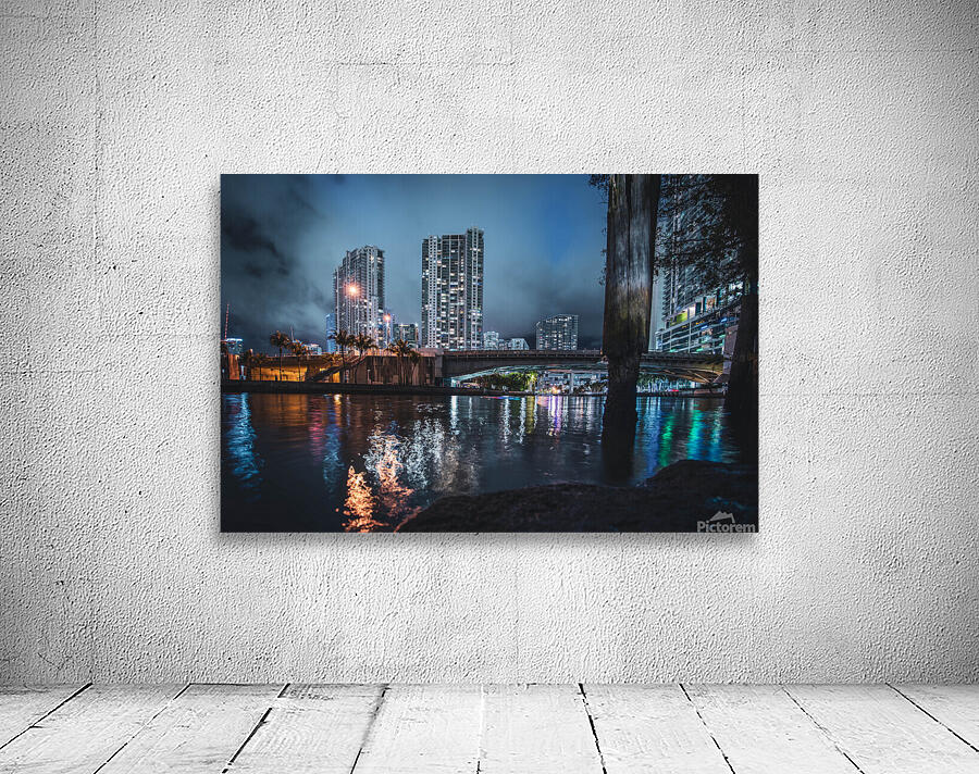 Miami River Lights Wall Preview