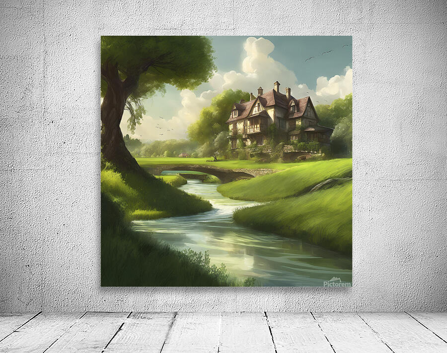 A painting of the beautiful time in the countryside Wall Preview