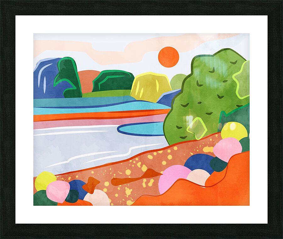 Pastel Sunset Over the Valley Picture Frame print