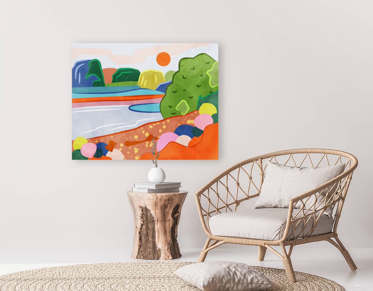 Pastel Sunset Over the Valley Reproduction