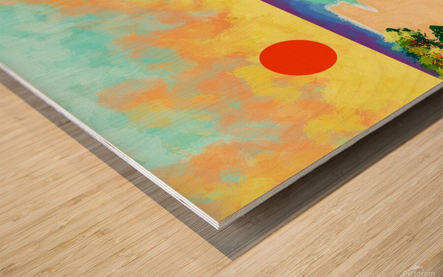 Golden Glow Wood print