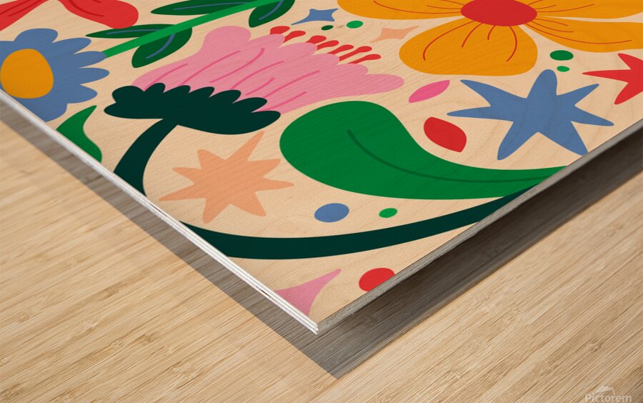 Flower Mixtape Wood print