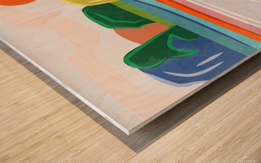 Pastel Sunset Over the Valley Wood print