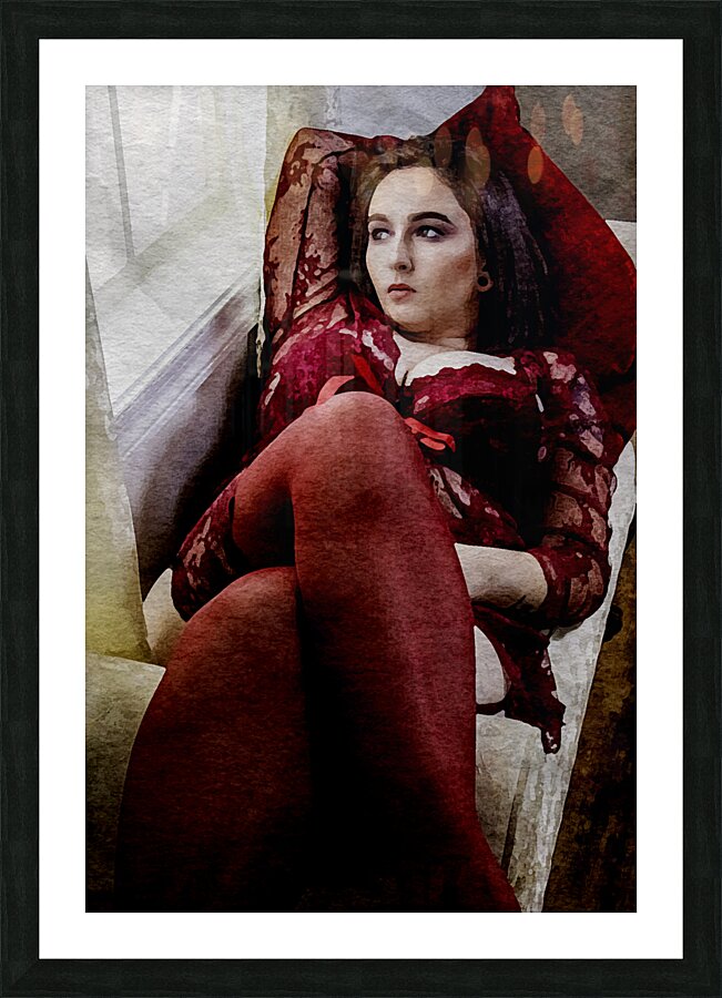 Contemplative Scarlet Picture Frame print