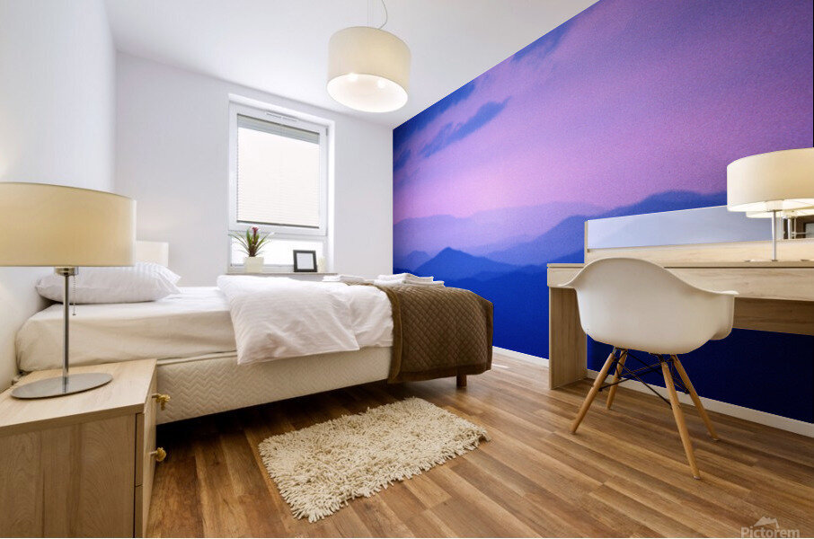 Cotton Candy Mountain Mural print