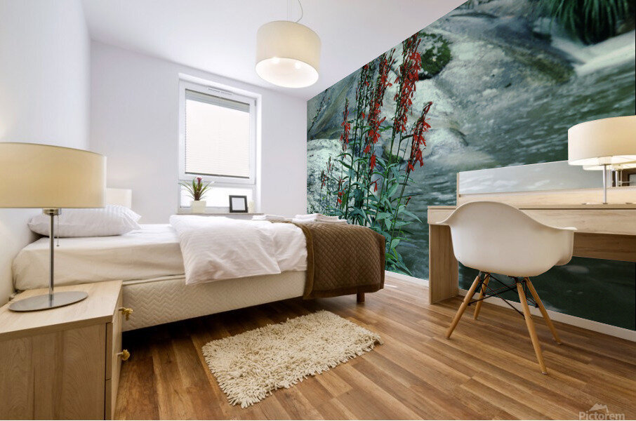 Cardinal Cascade Mural print