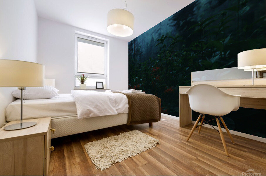 Bee Balm Mountains Mural print