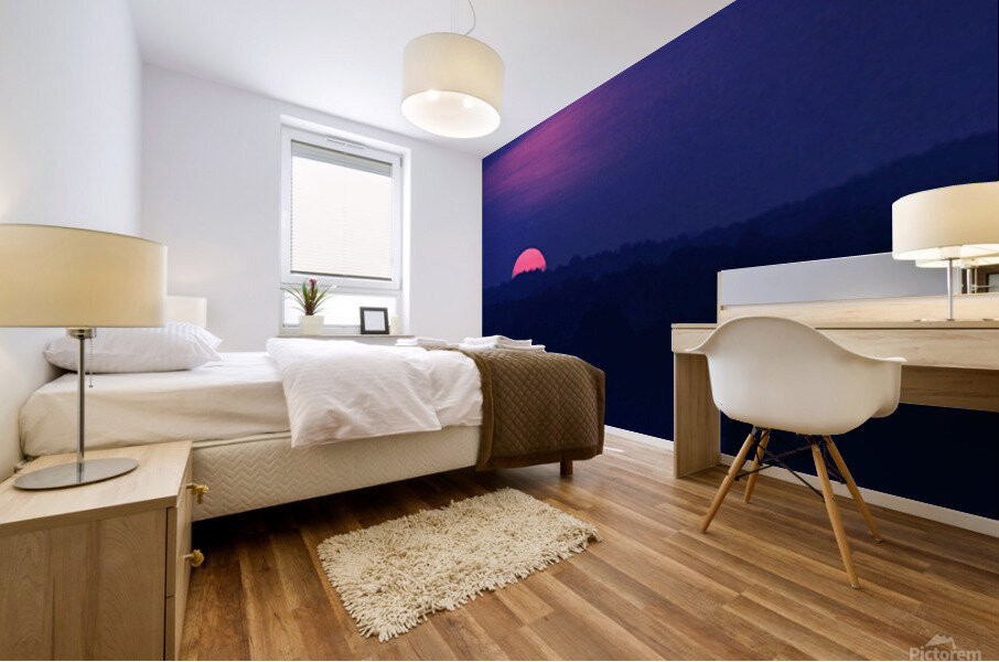 Bold Blue Blush Mural print