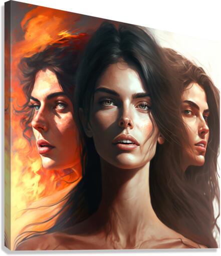 Fire women  Canvas Print
