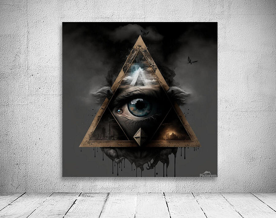 Matrix and triangle with an eye with by AZO Wall Art