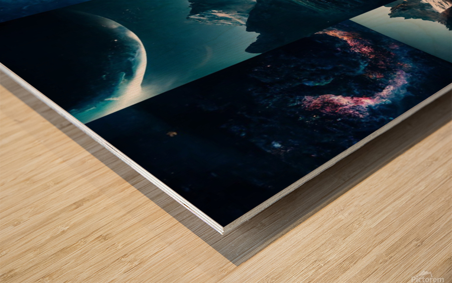 Deep space mix nature Wood print