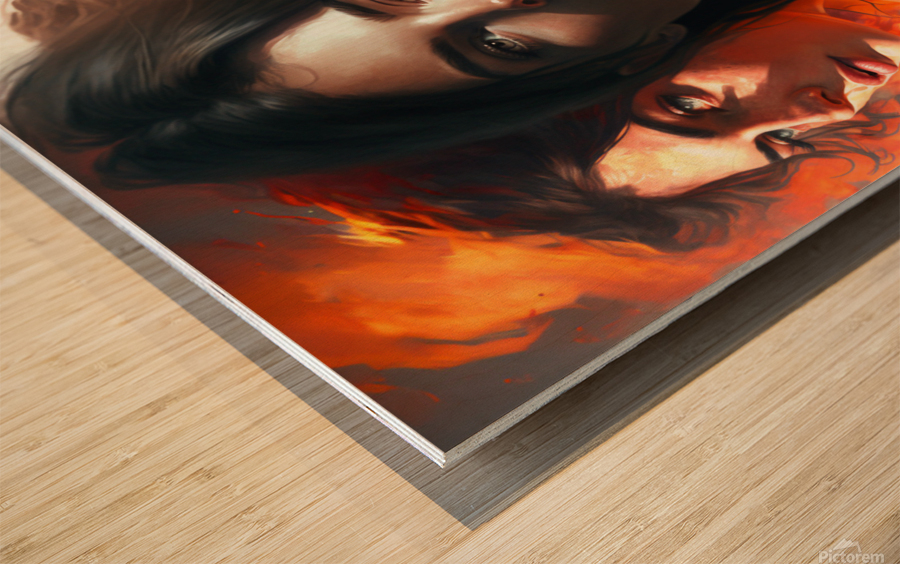 Fire women  Wood print