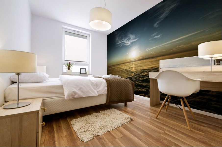 Sunset over cloudscape Mural print