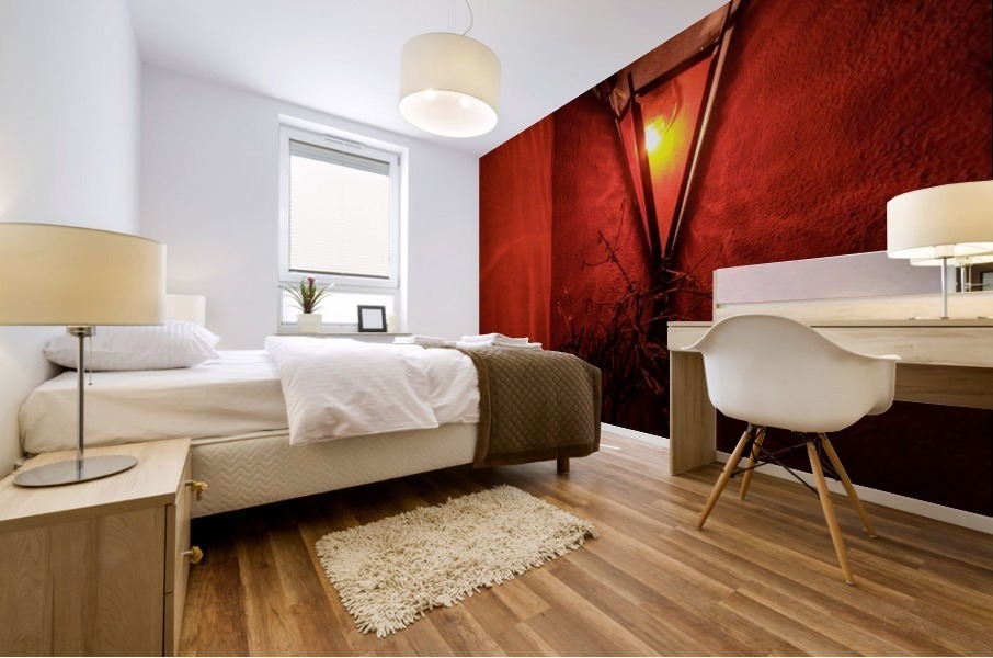 Red light at night Mural print