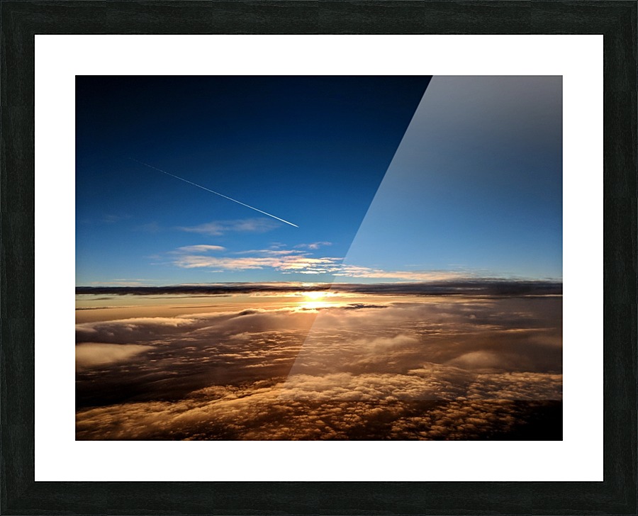 Sunset behind clouds Picture Frame print