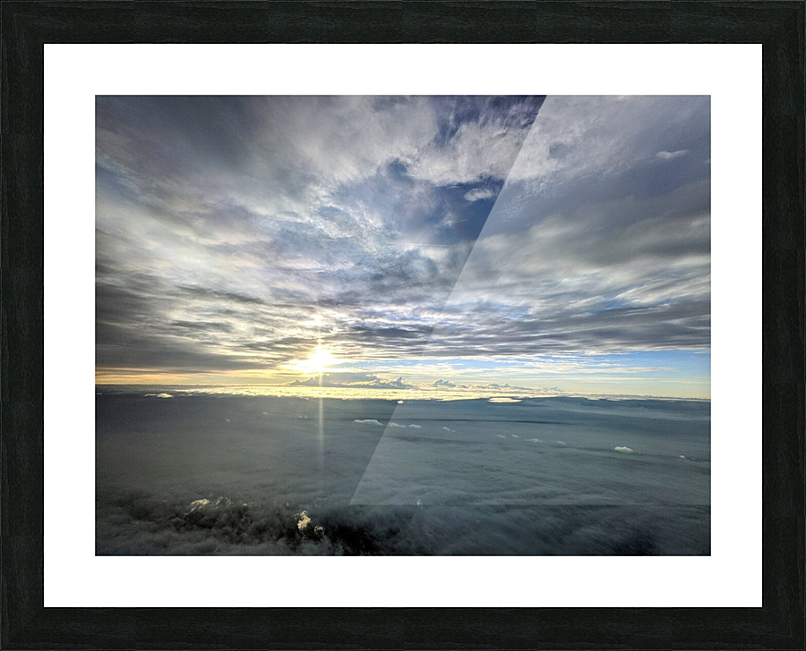 Sunset behind clouds Picture Frame print