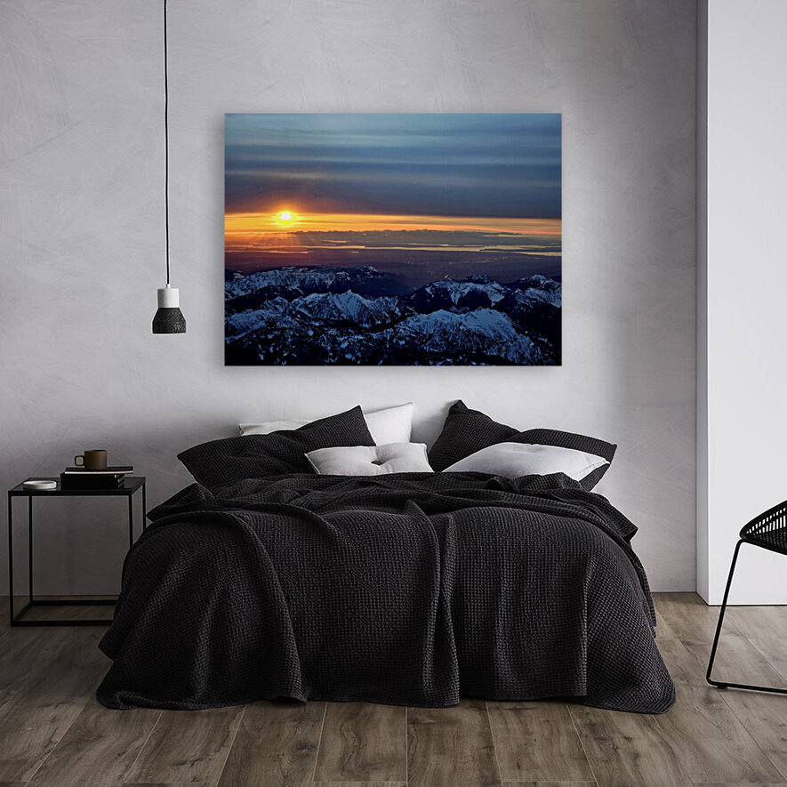 Sunrise over mountains Reproduction