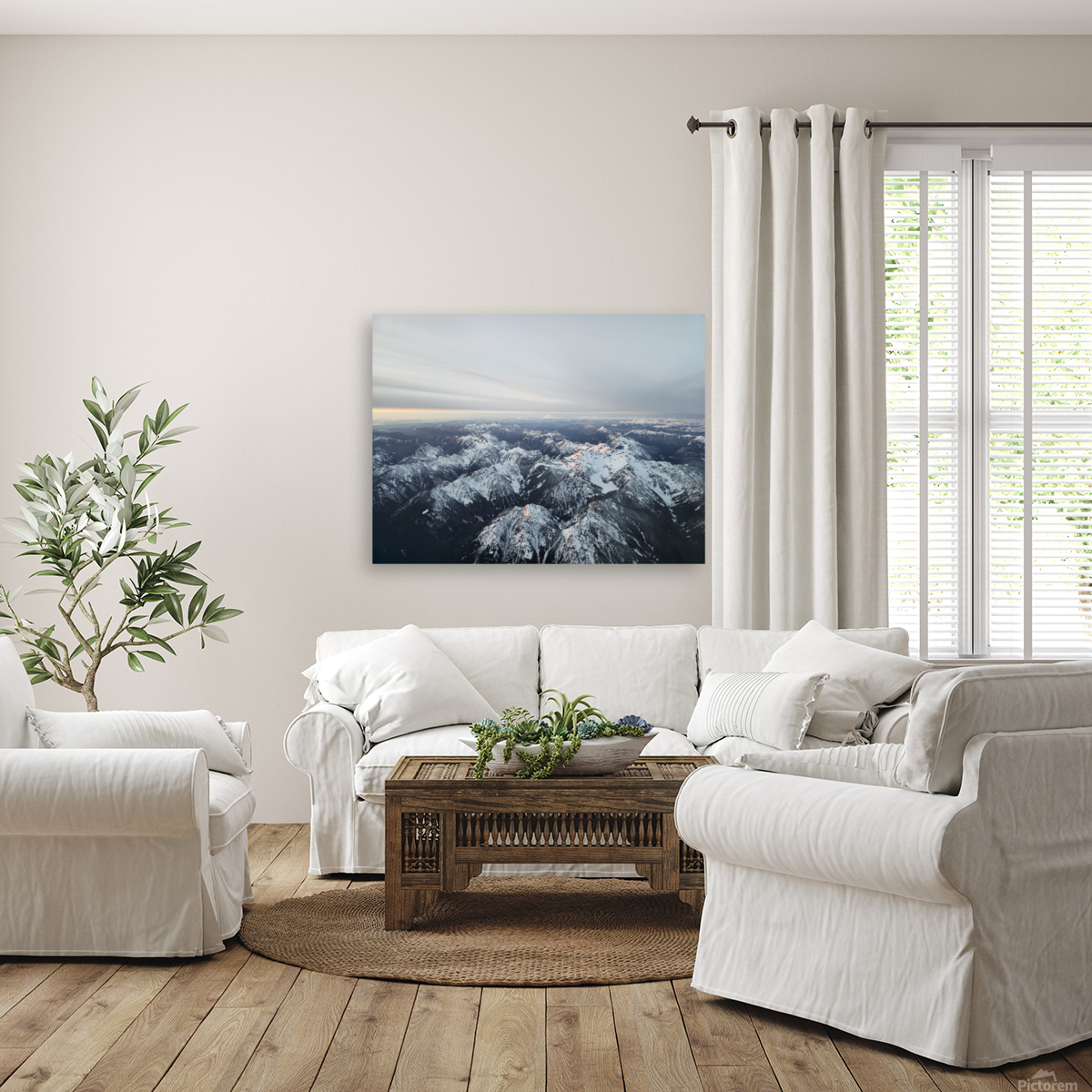 Snowcapped mountain range Reproduction
