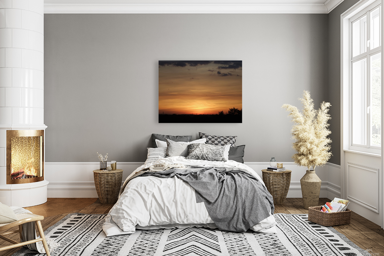 Sunrise over trees Reproduction