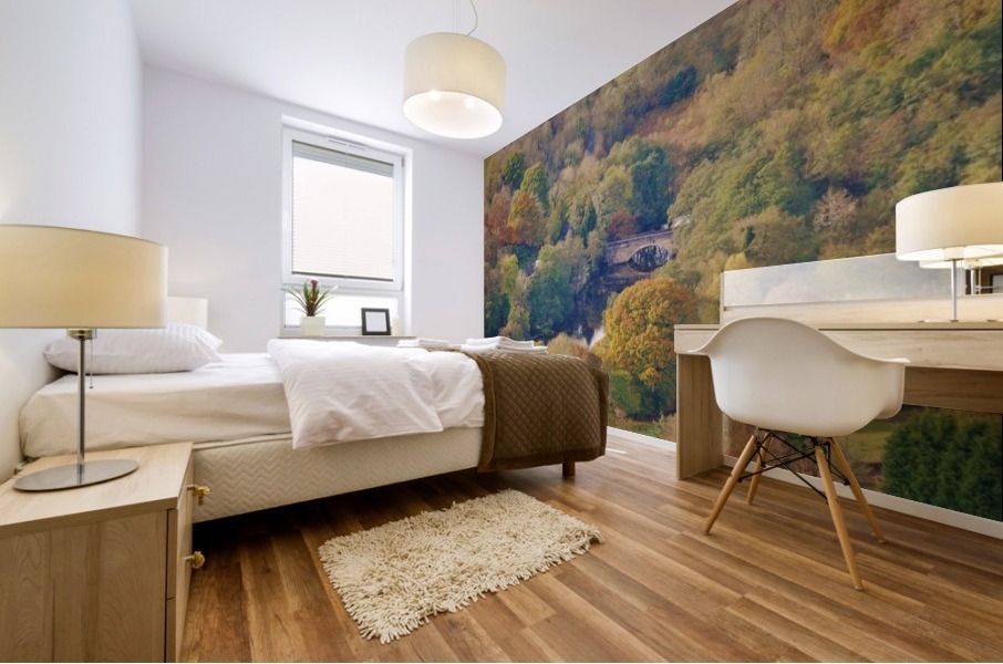 Autumnal bridge Mural print