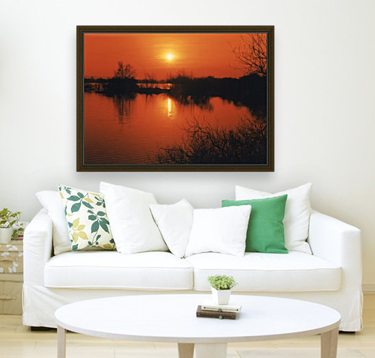 Red lake sunset Reproduction
