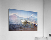 Small boat on Atitlan Lake Guatemala Impression acrylique