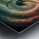 The harmony of light and shadow in a womans dance where colors meet in a mosaic of colors and feelings. Metal print