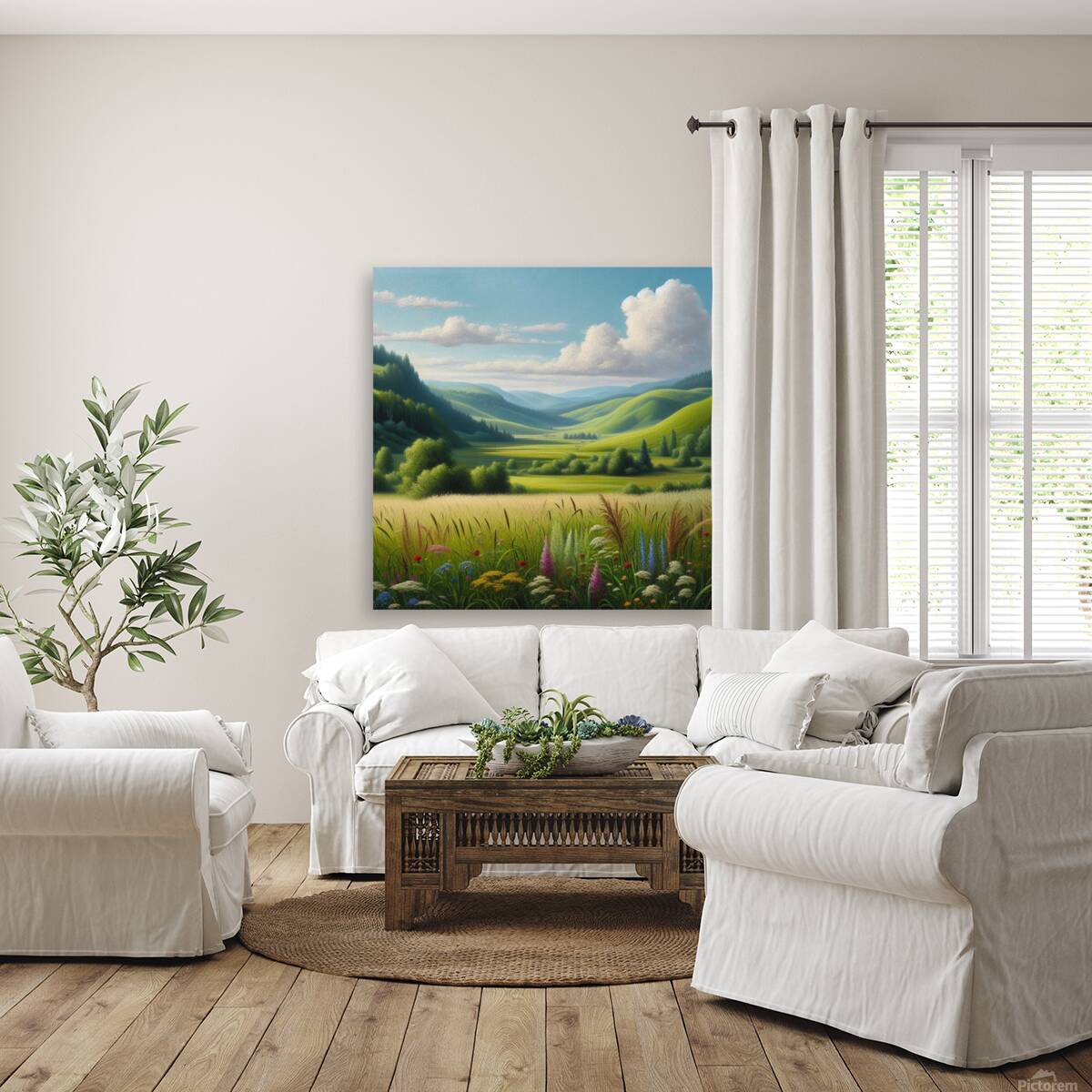 Oil painting of a natural landscape. Reproduction