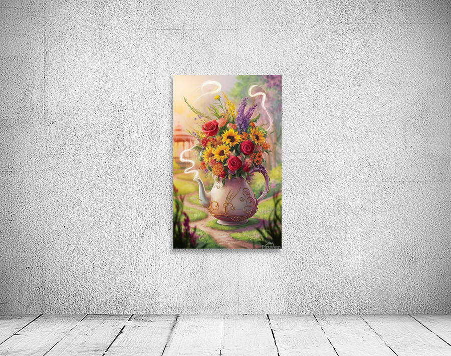  brimming with a vibrant medley of wildflowers. The teapot vase Wall Preview