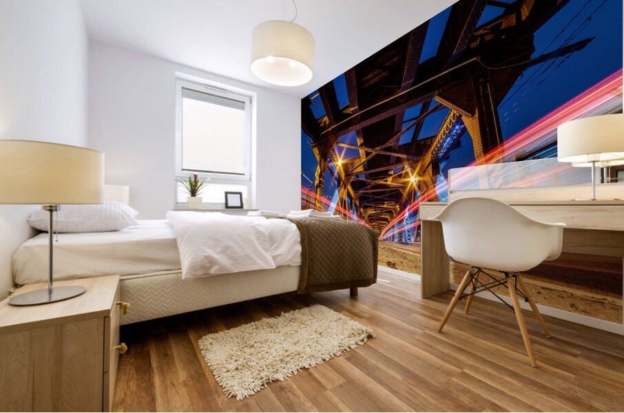 Highlevel Bridge Light Trails 1 Mural print