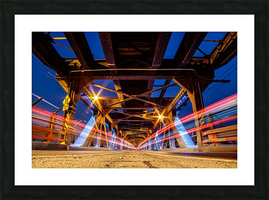Highlevel Bridge Light Trails 1 Picture Frame print