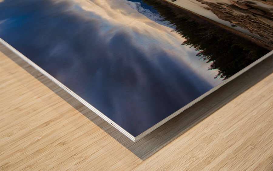 Patricia Lake Long Exposure Wood print