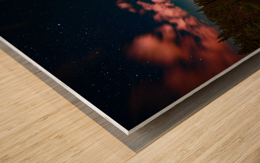 Skeleton Stary Sky Leveraging Northern Twilight Wood print