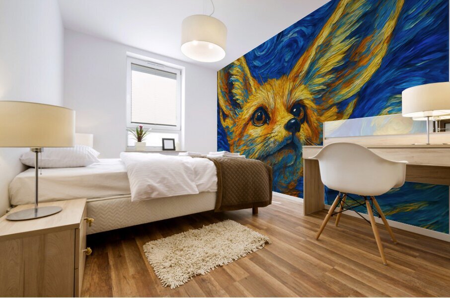 fennec starry night Mural print