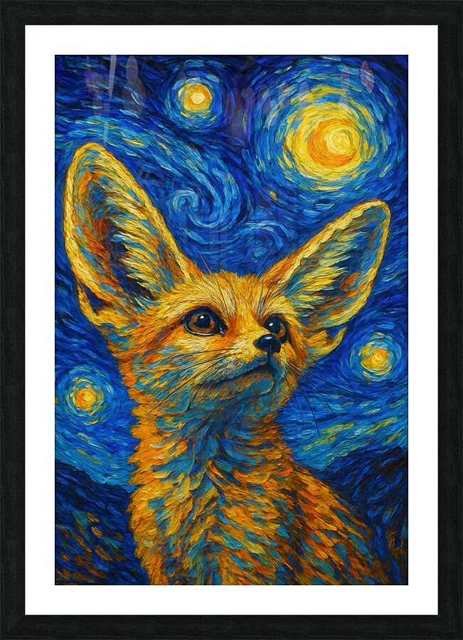fennec starry night Picture Frame print