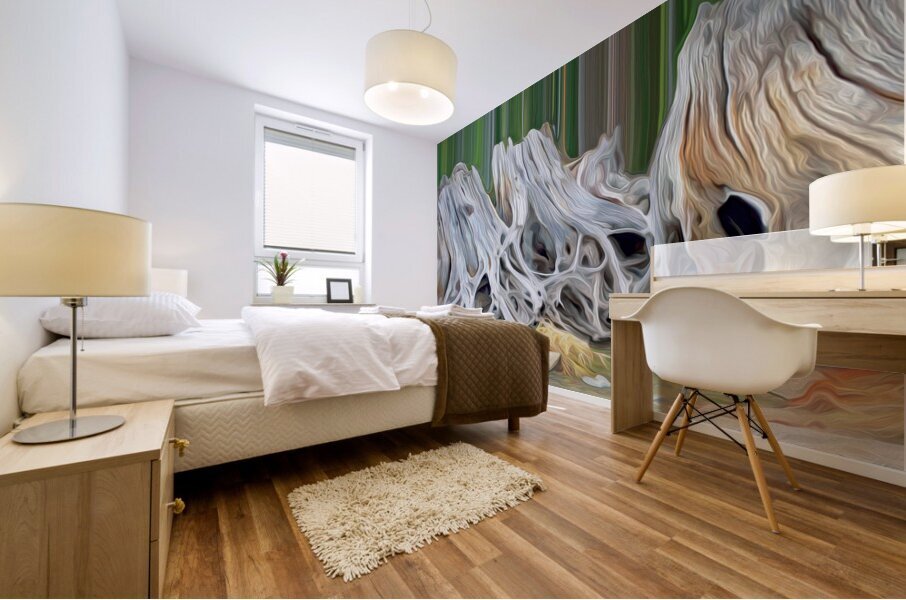 roots heart rocks and a fox Mural print