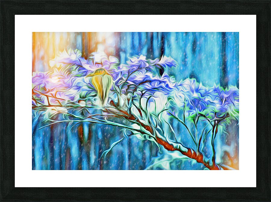 winter moss hawk Picture Frame print