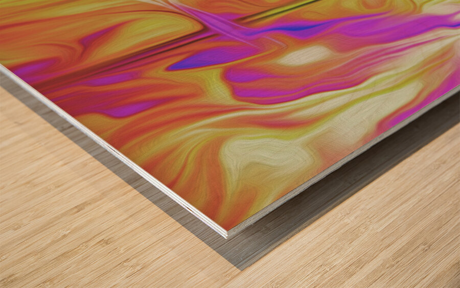 feathers and fire Wood print