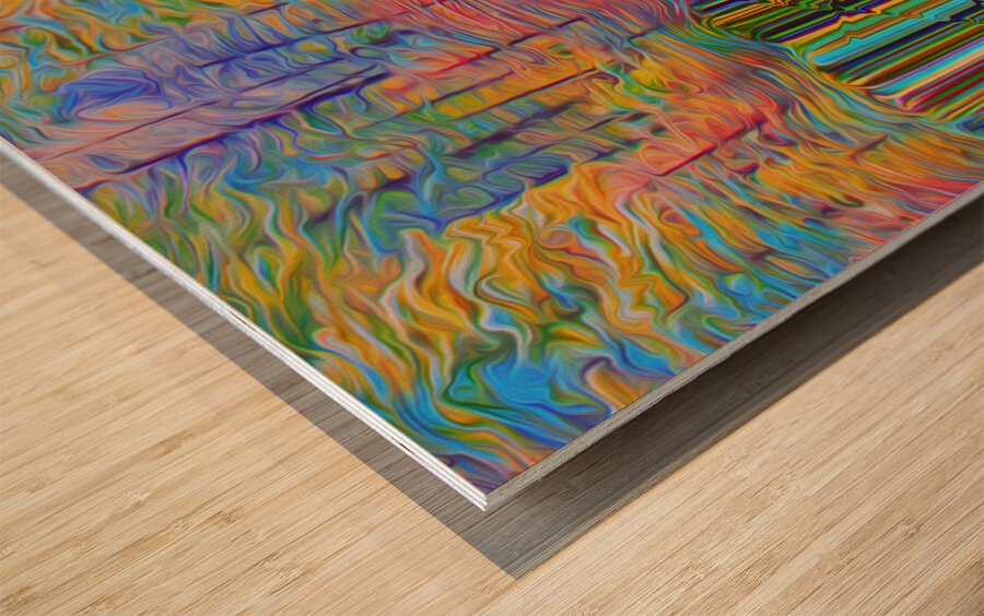 hearts and crows above and below Wood print