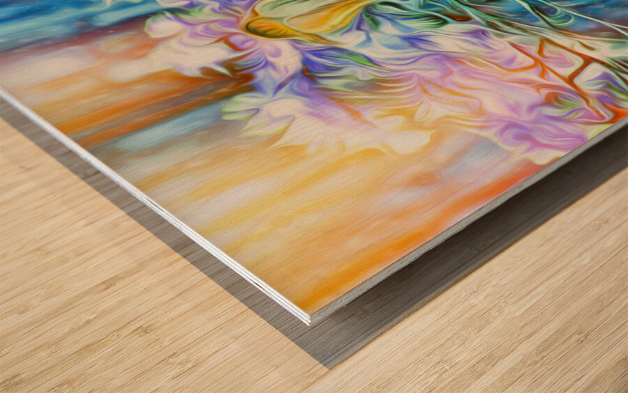 winter moss hawk Wood print